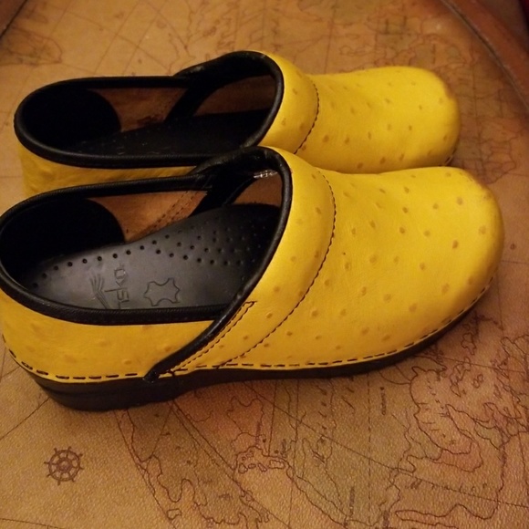 dansko yellow clogs